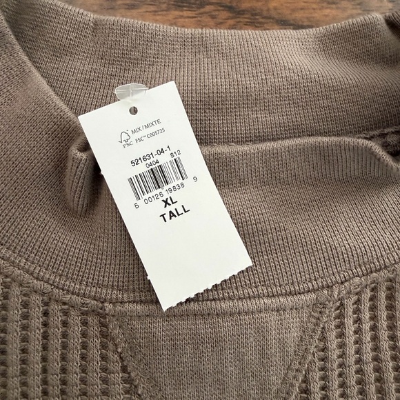 GAP Ribbed Long Sleeve Top in Taupe - Picture 2 of 3